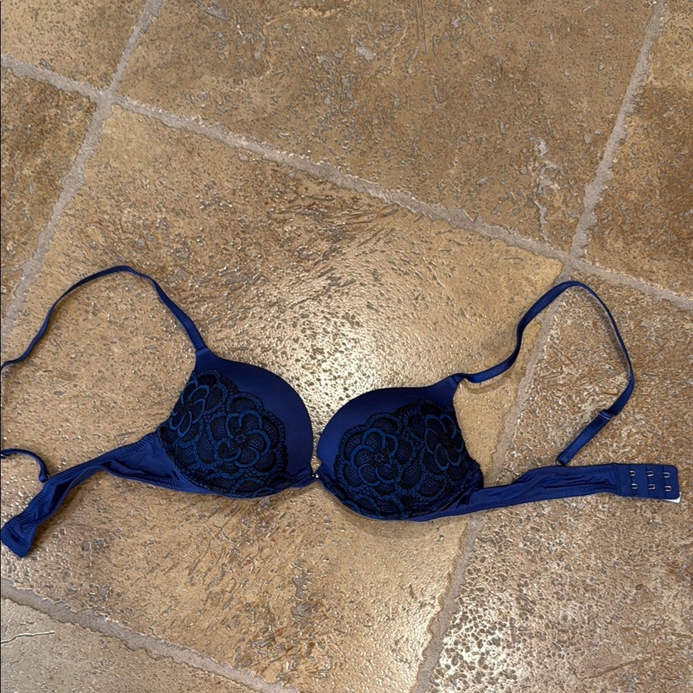 Adore Me Blue Lace Underwire push up Bra